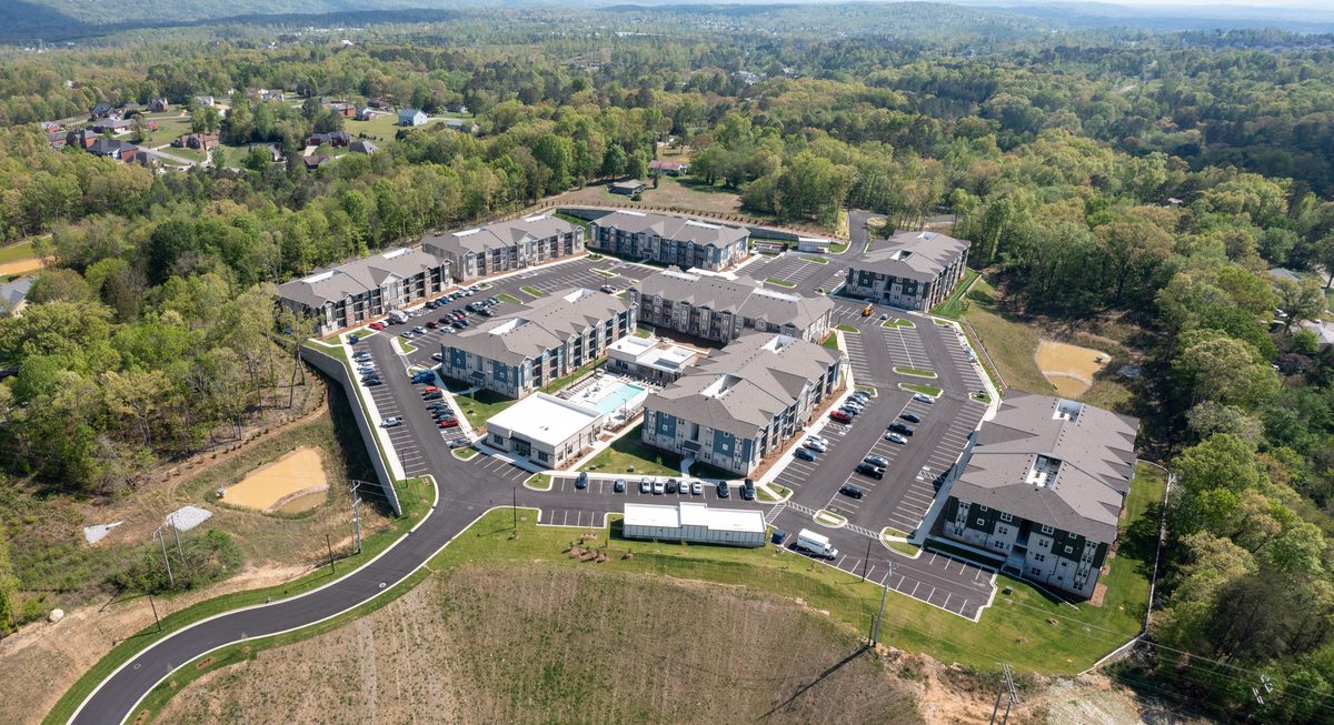 Aerial view of Ardmore Heights apartment community in Chattanooga, Tennessee